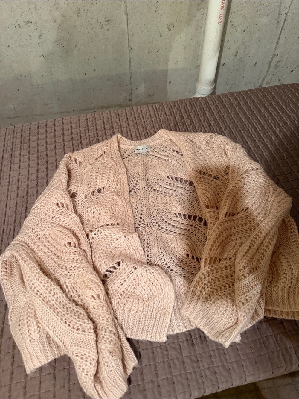 Women’s Open Knit Cardigan Sweater - Blush